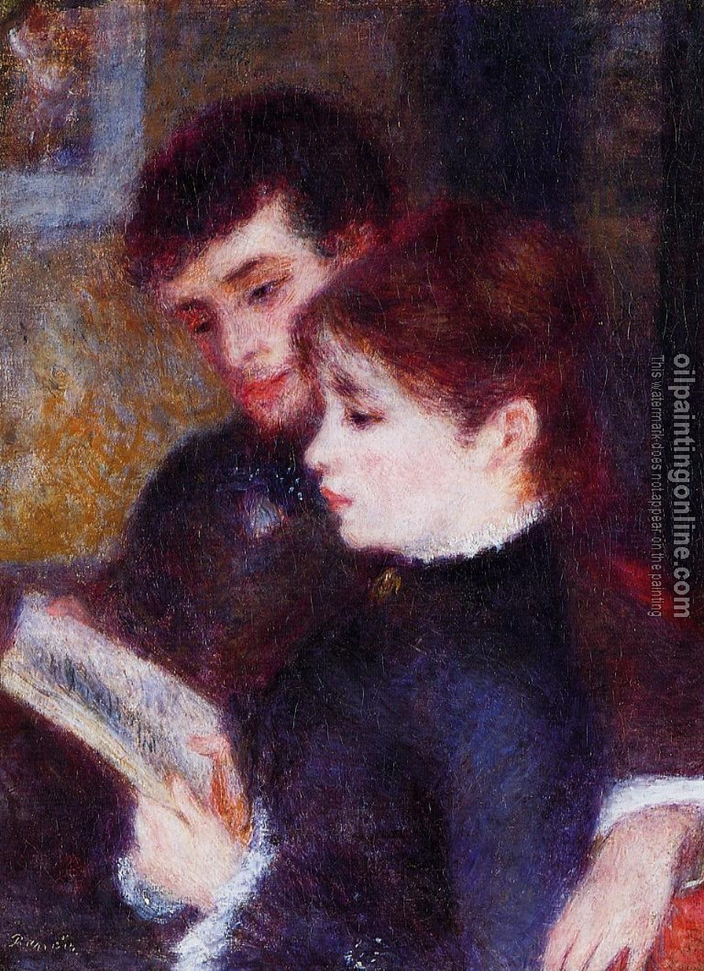 Renoir, Pierre Auguste - Reading Couple, Edmond Renoir and Marguerite Legrand
